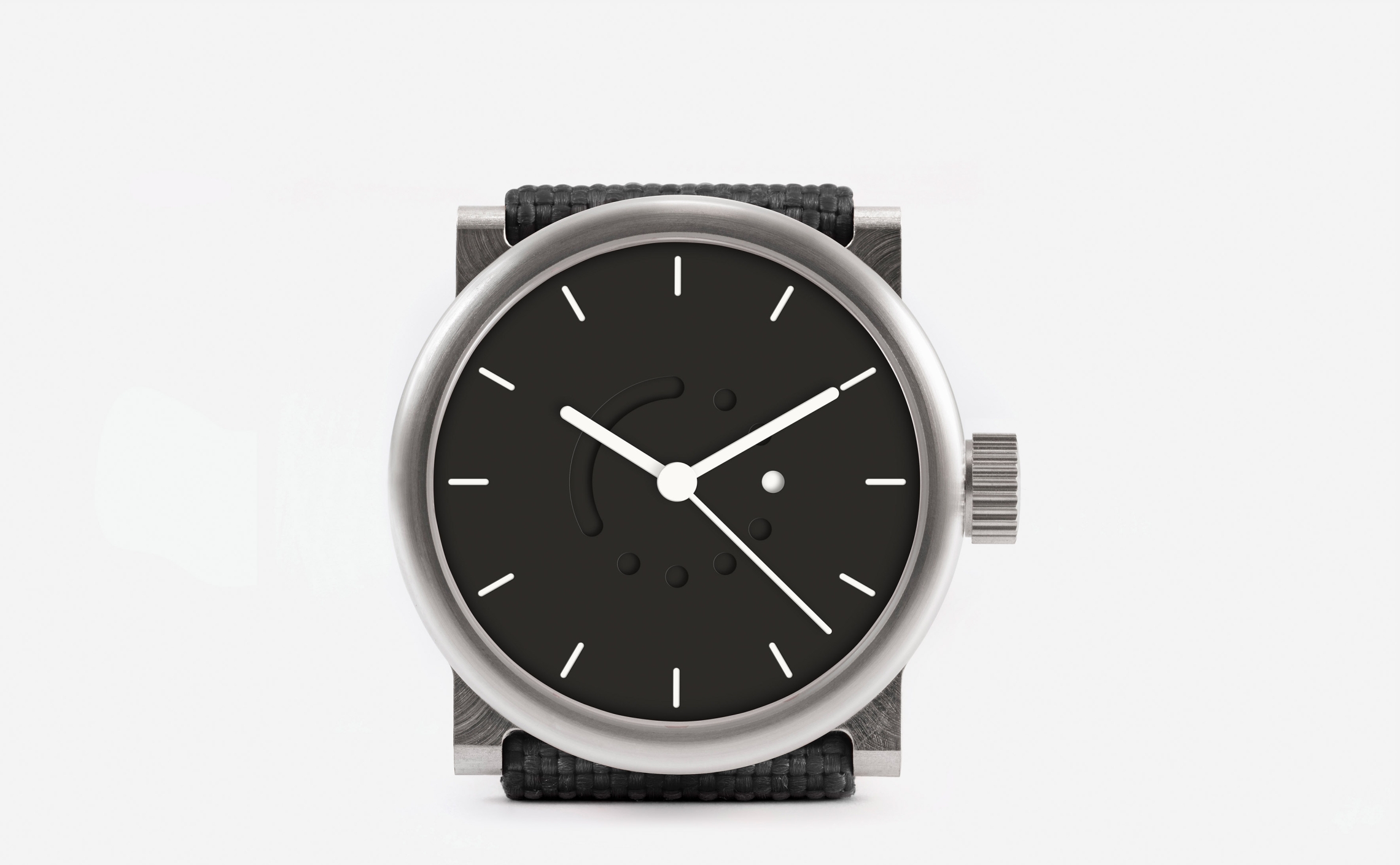 settimana classic black, 36mm white indices