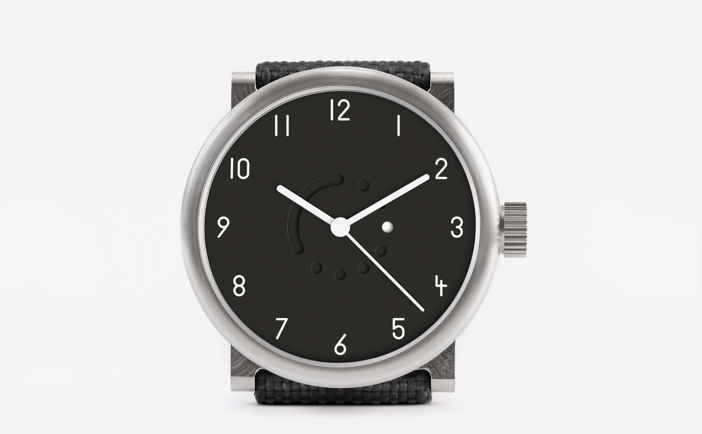 settimana classic black, 40mm white arabic numerals